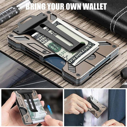Aluminum RFID Card Holder Slim Credit ID Wallet Money Clip for Men