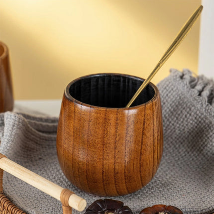 Handcrafted Charred Wooden Bourbon Glass 240ml Whiskey Cup