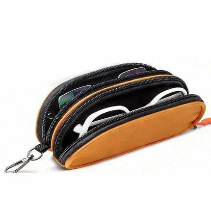 Double Layer Sunglasses Case Waterproof Portable Travel Glasses Organizer Bag