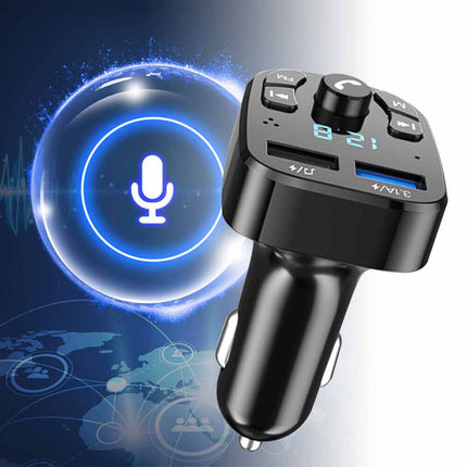 Bluetooth 5.3 FM Transmitter: 2USB-C PD 30W Fast Charge, Wireless Music & Hands-Free Kit