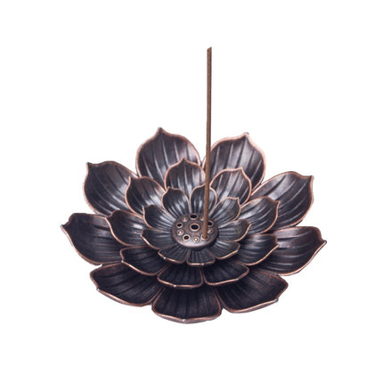 2X Blooming Lotus Incense Holder Ash Catcher for Sticks & Cones
