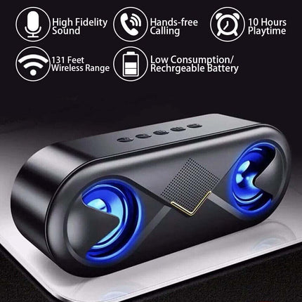 High Bass Ultra Loud Portable Bluetooth Speaker for Outdoor - Black