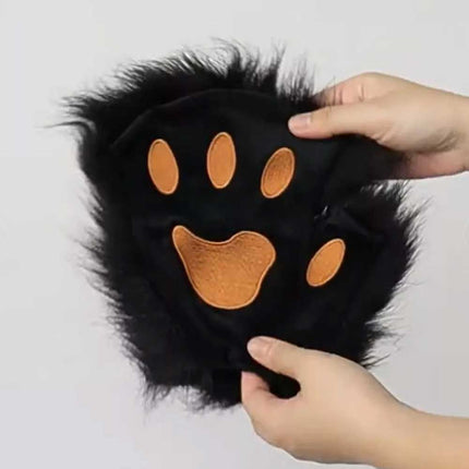 Furry Cat Fox Mask Set for Christmas Party – Costume with Tail & Paws