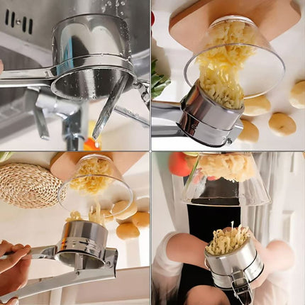 Manual Stainless Steel Juicer & Vegetable Press for Potato, Lemon, Garlic