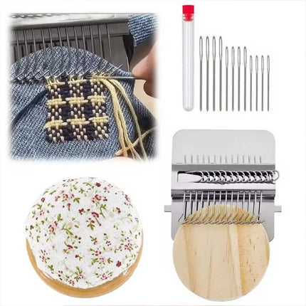 Mini Darning Loom Mushroom Knit Patch Kit for DIY Weaving Repair