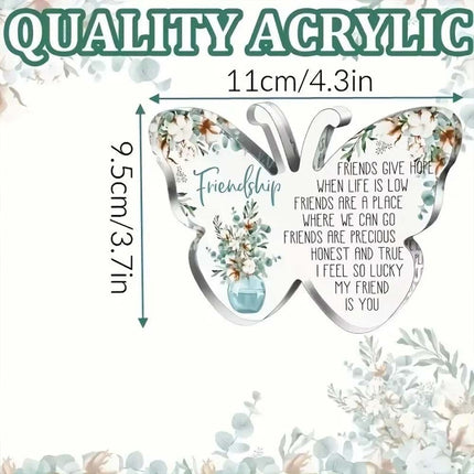 Acrylic Plaque Friendship Gift for Best Friend Her Birthday Thank You 12CM