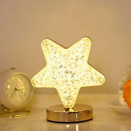 Star LED Crystal Table Lamp USB Rechargeable Touch Dimmable Night Light