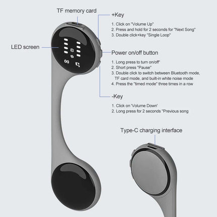Rechargeable Bone Conduction Sleep Speaker for Under Pillow - 5.4