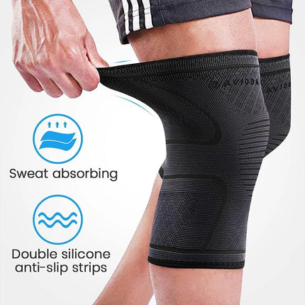 2X Knee Compression Support Sleeve for Patella Arthritis & Gym Pain Relief
