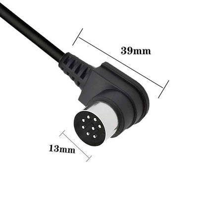 Dual 90° Large 8-Pin DIN Plug to Male Speaker Audio Cable - 1M