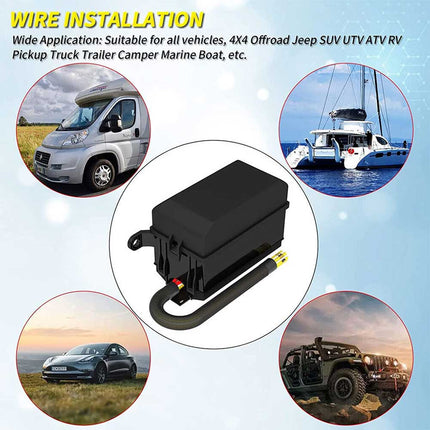 Waterproof 6-Slot Relay & Fuse Block, 12V 40A with ATC Fuse Holders