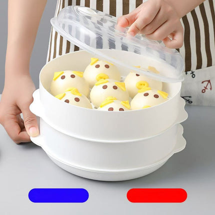 Multi-Layer Plastic Steamer Basket, Large Microwave Steamer, Heat-Resistant