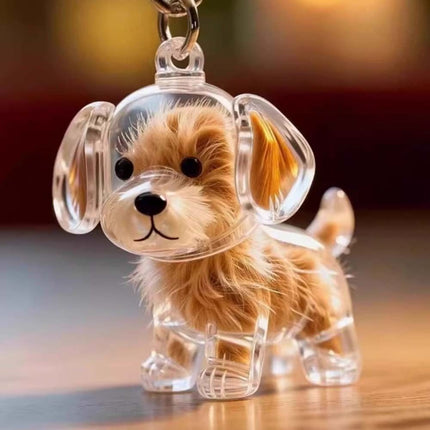 3Pcs Dog Fur Storage Keychain Hanging Puppy Hair Pendant DIY Keyring