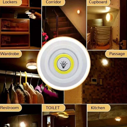 3Pcs Remote LED Push Lights Under Cabinet Dimmable Timer Battery Operated