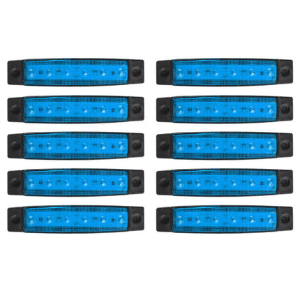 10Pcs Waterproof Blue 6-LED Marine Deck Courtesy Lights for Boat Stern and Transom