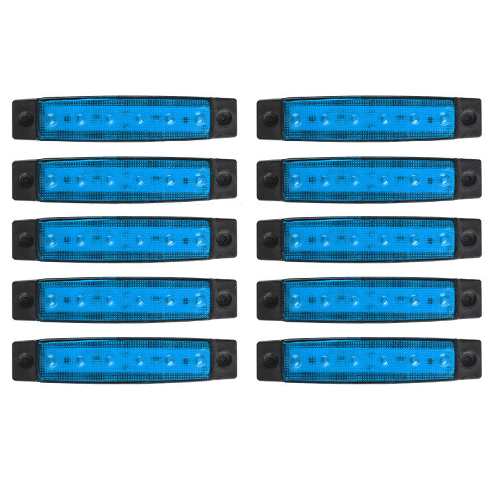 10Pcs Waterproof Blue 6-LED Marine Deck Courtesy Lights for Boat Stern and Transom