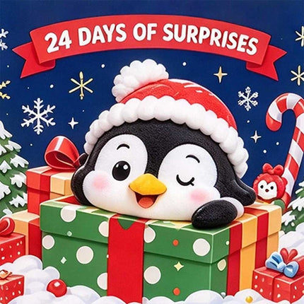 Christmas Countdown 3D Penguin Animal Figures Decor 24 Days