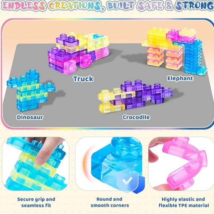 40Pcs Soft Sensory Building Blocks Jelly Blox Mega Pack Educational STEM Toy for Kids