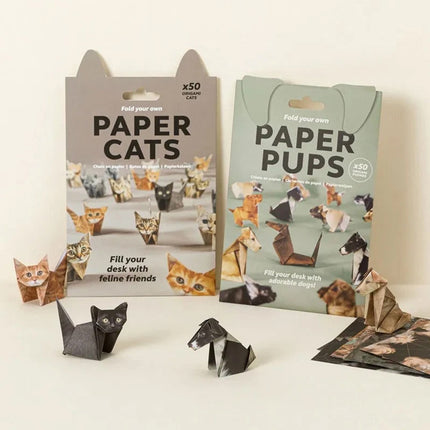 DIY Origami Paper Cats & Dogs 50 Sheets Fold Cute Animal Figures