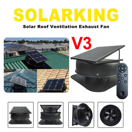 Solarking V3 Roof Ventilation Fan - Wireless, Solar Powered, Easy Installation