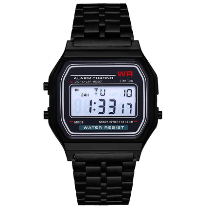 LED Electronic Watch Steel Band Harajuku Multifunction Style