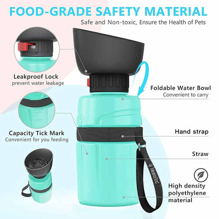 520ml Portable Dog Water Bottle for Travel & Outdoor Walks