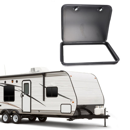UV-Resistant RV Storage Hatch Door with Lock - Waterproof, Square/Rectangle Design with Rounded Corners