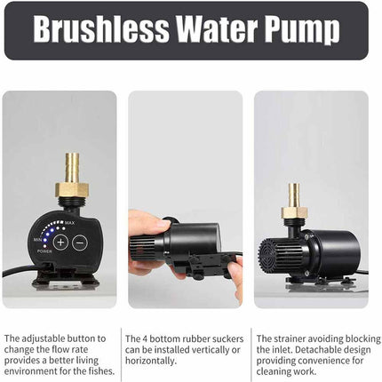 DC 12V Brushless Submersible Water Pump 500L/H for Aquarium & Fish Pond
