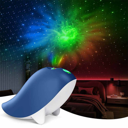 Kids Blue Whale Star Projector Galaxy Night Light LED Bedroom Lamp