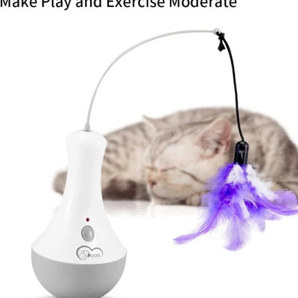 Interactive Cat Feather Toy – Automatic Kitten Teaser for Indoor Play