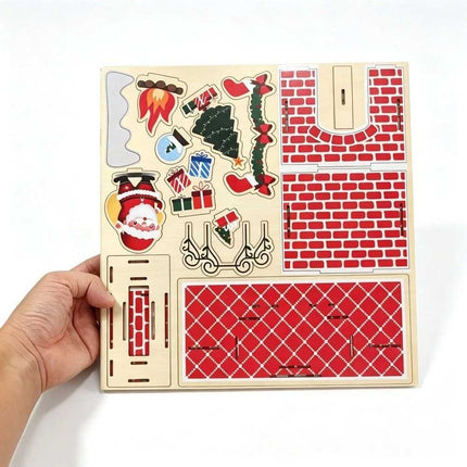 24-Day Xmas Countdown Santa Chimney Calendar Christmas Puzzle Toy