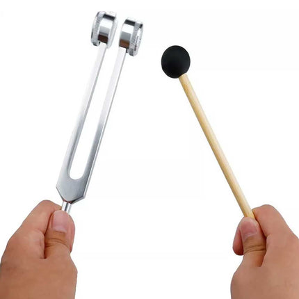 128Hz Tuning Fork & Hammer Kit – Sound Therapy Healing Instrument