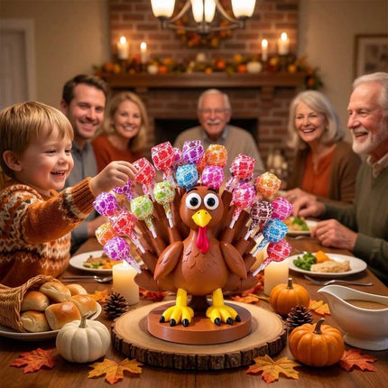 3D Printed Thanksgiving Turkey Lollipop Holder Stand & Candy Display