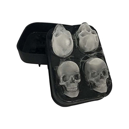 3D Skull Shape Ice Cube Tray Silicone Mold for Whiskey Cocktail Bar Party Cake Chocolate Candy Making