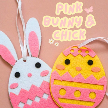 24 Pcs Hanging Felt Easter Eggs Set – Chicks & Bunny Home Decor
