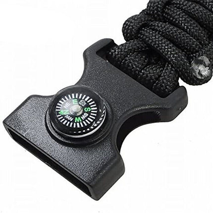 5-in-1 Survival Bracelet: Paracord, Compass, Whistle, Fire Starter, Cutter for Outdoor