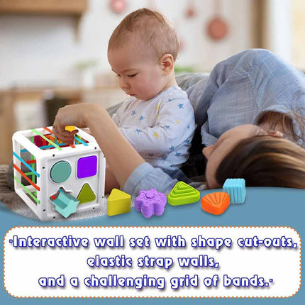 Montessori Sensory Shape Sorter & Stacking Block Playset for Toddlers