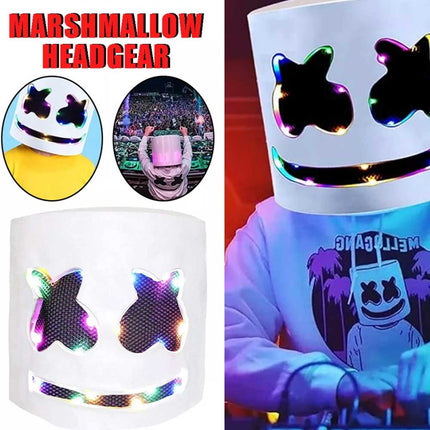 DJ Face Mask Helmet Cosplay Marshmallow Music Party Costume Mask