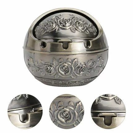 Decorative Lid Ashtray 8CM – Cigarette Holder for Car & Home