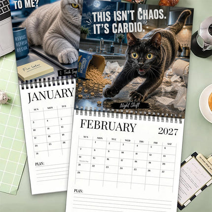 Cats With Attitude 2027 Wall Calendar Funny Cat Lover Gift