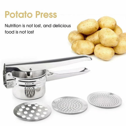 Manual Stainless Steel Juicer & Vegetable Press for Potato, Lemon, Garlic