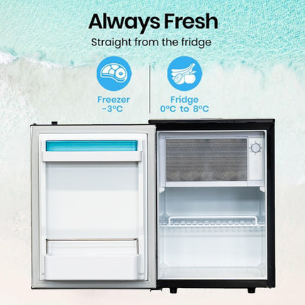 85L RV Compressor Fridge Freezer | 12/24V DC & 110-240V AC | Portable for Car, Truck, Boat, Camping