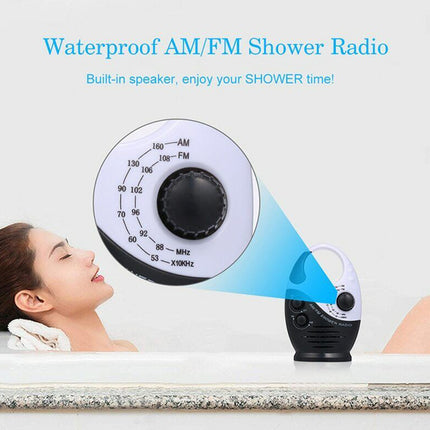 Waterproof Portable FM/AM Radio for Shower, Hanging in Bathroom