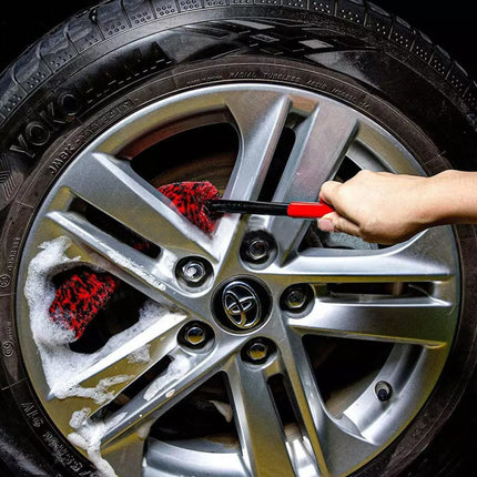3-Piece Car Wheel Rim Cleaning Brush Set | Heavy-Duty Tire & Alloy Rim Scrubber for Deep Cleaning
