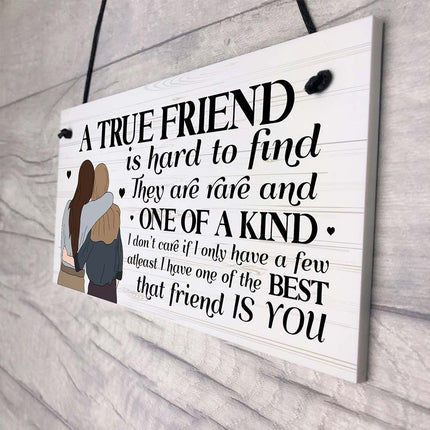 Wooden Friend Gift True Friend Wall Decor for Her Christmas Birthday
