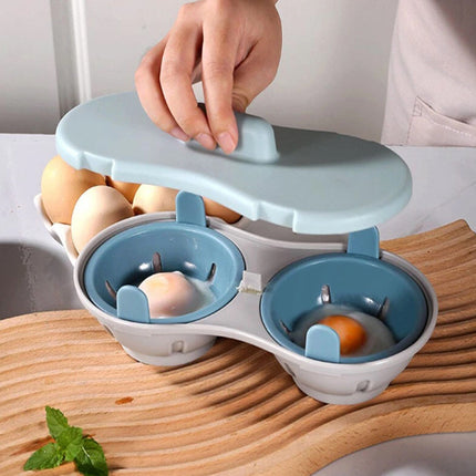 Microwave Double Cup Egg Poacher Steamer Cooker for Perfect Poached Eggs