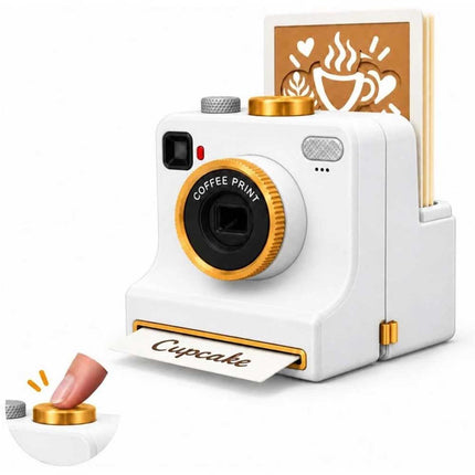 3D Printed Latte Art Camera Coffee Powder Printer with Stencil Cards