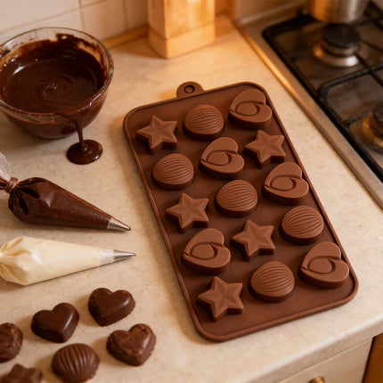Multipurpose Silicone Mold for Chocolate, Cake, Ice, Candy, Jelly, Nuts & Star