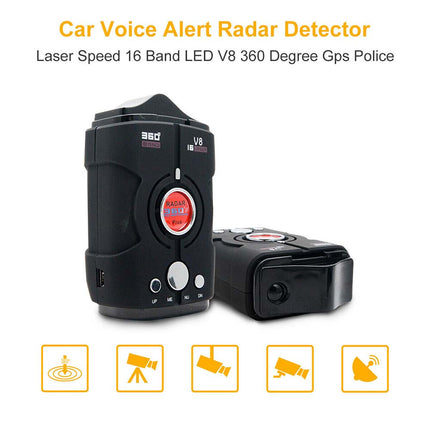 360° Full-Band Radar & Laser Detector with Voice Alerts