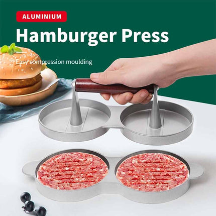 Double Burger Press Non Stick Aluminium Beef Patty Maker for BBQ